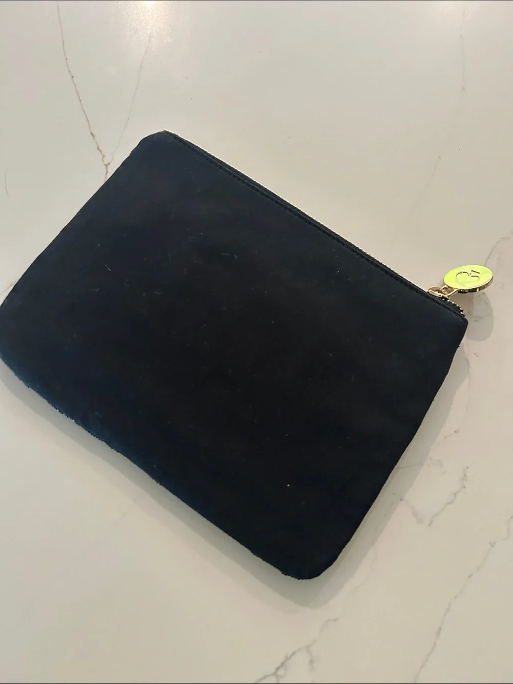 Kate Spade x Target Beaded 'Champagne & French Fries' Black Zip Pouch